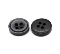Boutons ronds en résine à 4 trous de 9 à 13 mm pour cols de chemises et chemisiers,Noir,11 mm - 30 pièces