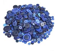 Boutons ronds en résine de couleurs mélangées de 12 mm à 28 mm, assortiment de boutons pour loisirs créatifs, scrapbooking, embellissements, chemise de rechange en vrac, costumes (bleu foncé)