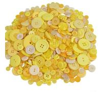 Boutons ronds en résine de couleurs mélangées de 12 mm à 28 mm, assortiment de boutons pour loisirs créatifs, scrapbooking, embellissements, chemise de rechange en vrac, costumes (jaune)