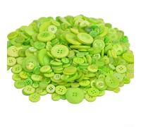 Boutons ronds en résine de couleurs mélangées de 12 mm à 28 mm, assortiment de boutons pour loisirs créatifs, scrapbooking, décoration, dos plat, remplacement de chemise en vrac, costumes (vert clair)