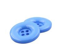 Boutons ronds en résine plastique à 4 trous, 15 mm, 18, 20, 23, 25, 28, 30, 34, 38, noir et blanc, for couture, scrapbooking, bricolage(12 lake blue,15mm 54pieces)
