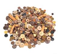 Boutons ronds en résine pour enfants - 13 cm - Pour accessoires de couture - Fait à la main - Multicolore - Coque en bois