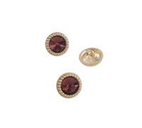 Boutons ronds en strass 12,5/15/18/21 mm, décoration de bijoux, boutons métalliques dorés for vêtements, accessoires couture, bricolage pour la Couture(Brown gold,21mm 6pcs)