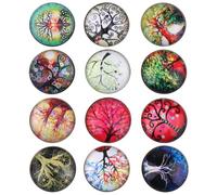 Boutons Ronds en Verre Cristal 12 Pièces Arbre de Vie