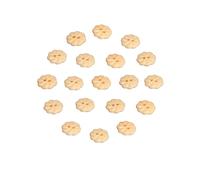 Boutons ronds fantaisie acrylique beige 13mm, sachet de 20