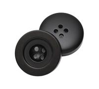 Boutons ronds noirs pour vêtements de 15 à 37mm, Couleur 18, 22mm 10 pièces