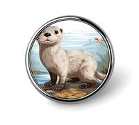 Boutons ronds transparents vierges à motif loutre, pour la création de badges et autres projets créatifs. Accessoires pour la fabrication de badges.
