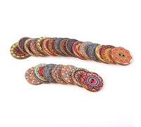 Boutons Ronds Vintage avec 2 Trous pour DIY Couture Artisanat Décoratif100Pcs 25mm Boutons en Bois Clothing Accessories