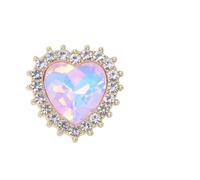 Boutons Strass Bouton décoratif en forme de cœur, plaque fleur couleur, boucle alliage, accessoires bijoux, matériaux strass DIY, 10 pièces(Color 2)