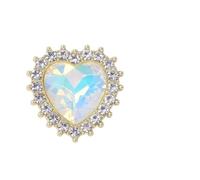 Boutons Strass Bouton décoratif en forme de cœur, plaque fleur couleur, boucle alliage, accessoires bijoux, matériaux strass DIY, 10 pièces(Color 4)