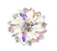 Boutons Strass Lot de 6 boutons à tige en strass, 26,5 mm, couleur laiton, coudre, avec 1 trou et griffe dos plat(Color 01)