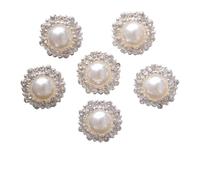 Boutons Strass Lot de 6 boutons en strass et perles 15/18 mm, accessoires couture, épingles à cheveux cristal scintillant, décoration for vêtements(Color 01,18MM-6PCS)