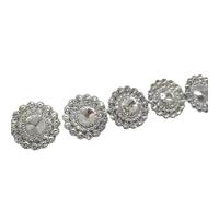 Boutons Strass Pour Femme 23MM Gros Boutons De Fleur En Strass Vêtements Mode Luxe Bouton Décoratif Diamant for Femmes Couture(Silver)
