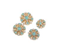 Boutons Strass Pour Femme Boutons en métal à diamant coloré for chemises, pulls, manteaux et décoration de vêtements for femmes(Green,18mm-10pcs)