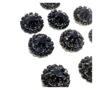 Boutons Strass Pour Femme Boutons en strass noirs for vêtements, élégants, faits à la main, décoration métal, accessoires de couture for manteaux femmes, bricolage, 6 pièces
