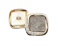 Boutons Strass Pour Femme Lot de 3 boutons carrés en métal strass luxe for vêtements, accessoires couture, manteau laine for femmes, chemise, décoration(LA-5-84-4,20mm)