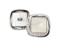 Boutons Strass Pour Femme Lot de 3 boutons carrés en métal strass luxe for vêtements, accessoires couture, manteau laine for femmes, chemise, décoration(LA-5-84-2,23MM)