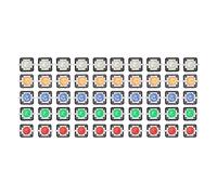 Boutons tactiles - Matériau ABS durable, voyants LED, commande simplifiée en un, ensemble de 5 boutons multicolores pour réparation électronique, 50 pièces