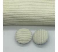 Boutons tendance, 10 pièces 10-38 mm, ronds en velours côtelé recouverts de velours avec tige en métal, for vêtements, artisanat, couture(Milky white,24L=15.0MM)