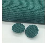 Boutons tendance, 10 pièces 10-38 mm, ronds en velours côtelé recouverts de velours avec tige en métal, for vêtements, artisanat, couture(Light Green,24L=15.0MM)