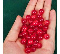 Boutons tendance, 10 pièces de 10 mm, imitation pierre, petite boule ronde, perle, poire semi-circulaire, décoratif for la fabrication de vêtements, bouton à tige en résine(Red)