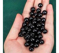 Boutons tendance, 10 pièces de 10 mm, imitation pierre, petite boule ronde, perle, poire semi-circulaire, décoratif for la fabrication de vêtements, bouton à tige en résine(Black)