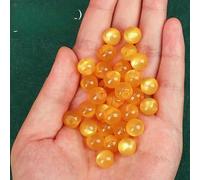 Boutons tendance, 10 pièces de 10 mm, imitation pierre, petite boule ronde, perle, poire semi-circulaire, décoratif for la fabrication de vêtements, bouton à tige en résine(Yellow)