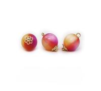 Boutons tendance, 20 pièces de 10/12 mm, petites perles rondes et semi-circulaires, décoratives for la fabrication de vêtements, boutons à tige en résine(Red Orange,10mm 20pcs)