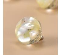 Boutons tendance, 20 pièces de 10 mm, petites boules rondes, semi-circulaires, décoratives for la fabrication de vêtements, boutons à tige en résine(Light Yellow Petals)