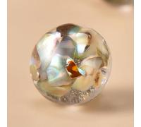 Boutons tendance, 20 pièces de 10 mm, petites boules rondes, semi-circulaires, décoratives for la fabrication de vêtements, boutons à tige en résine(Light Coffee)