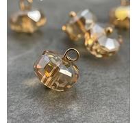 Boutons tendance, 20 pièces de 10 mm, petites boules transparentes, perles semi-circulaires décoratives for la fabrication de vêtements, boutons à tige en résine(Yellow)