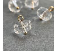 Boutons tendance, 20 pièces de 10 mm, petites boules transparentes, perles semi-circulaires décoratives for la fabrication de vêtements, boutons à tige en résine(Transparent)
