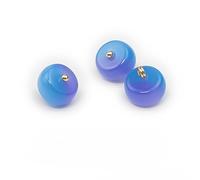 Boutons tendance, 30 pièces de 10 mm, bleu, petites boules rondes, semi-circulaires, décoratives for la fabrication de tissus, boutons à tige en résine(8# blue+purple)