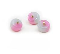 Boutons tendance, 30 pièces de 10 mm, bleu, petites boules rondes, semi-circulaires, décoratives for la fabrication de tissus, boutons à tige en résine(6# Pink+Gray)