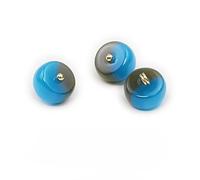 Boutons tendance, 30 pièces de 10 mm, bleu, petites boules rondes, semi-circulaires, décoratives for la fabrication de tissus, boutons à tige en résine(7# Blue+dark Gray)