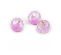 Boutons tendance, 30 pièces de 10 mm, bleu, petites boules rondes, semi-circulaires, décoratives for la fabrication de tissus, boutons à tige en résine(3# purple)