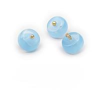 Boutons tendance, 30 pièces de 10 mm, bleu, petites boules rondes, semi-circulaires, décoratives for la fabrication de tissus, boutons à tige en résine(4# blue)