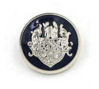 Boutons vintage, 10 pièces 28mm noir bleu or argent for vêtements jean veste manteau fournitures de couture(3 Black Silver,25mm)