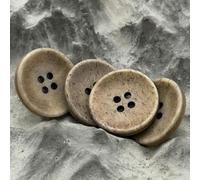 boutons vintage, Lot de 10 boutons kaki en corne naturelle véritable, 100% buffle, 4 trous, for vêtements et travaux manuels(Khaki,24L=15.0MM 10PCS)