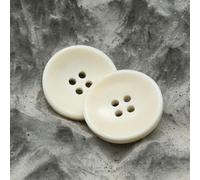 boutons vintage, Lot de 10 boutons kaki en corne naturelle véritable, 100% buffle, 4 trous, for vêtements et travaux manuels(White,40L=25MM 10PCS)