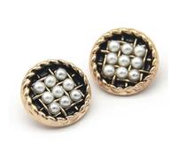 Boutons vintage pour manteau, Boutons Perle à Tige Métallique Multicolore 18-25mm Paquet De 20(Black,25mm 10pcs)