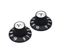 Boutons Volume Tonalité Cap Argent 6mm Boutons Volume Tonalité(A) | Design classique pour chapeau sorcière, avec capuchon argent, alésage 6mm précis, compatible guitares électriques
