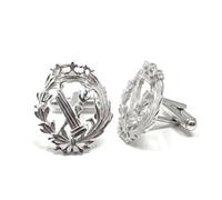 Boutonsdemanchette avec insigne professionnel de philosophie et écusson de lettres en argent sterling 925 de 18 mm.