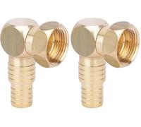 Boutté 2103698 RTC15 Raccord tournant dévidoir coudé femelle 15x21 tuyau ø15/19 Or (Lot de 2)