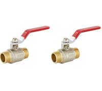 Boutté 2159367 BM26 Vanne 1/4 tour manette mâle 26 x 34 ACS PN40 (Lot de 2)