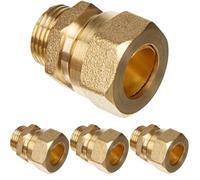 Boutté 3139696 Raccord bicône laiton mâle 12x17 Tube Ø14 (Lot de 4)