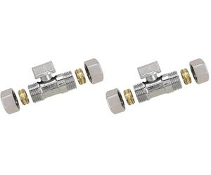 Boutté 3140104 RLM1012 Mini-Vanne 1/4 tour bicone tubes ø 10-12 Chrome (Lot de 2)