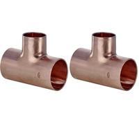 Boutté 3141712 Té cuivre à souder réduit femelle Tube Ø22-16-22 (Lot de 2)