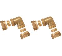 Boutté - Coude bicône laiton égal pour tube Ø14 - Raccord d’angle compression (Lot de 2)