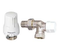 BOUTTÉ - Ensemble robinet inversé M15x21 avec tête thermostatique - Pour radiateur eau chaude